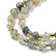 Perles vertes naturelles quartz fraise brins G-P463-45-4