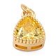 Encantos de circonita cúbica con incrustaciones de latón chapado en oro real de 18k ZIRC-L100-076G-01-2