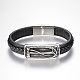 Men's Braided Leather Cord Bracelets BJEW-H559-06-2