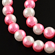 Two Tone Spray Painted Glass Pearl Beads Strands DGLA-R050-10mm-38-1
