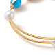 Bracelet manchette enroulé de fil de perles de pierres et de perles naturelles mélangées BJEW-JB07507-5