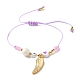 Heart and Evil Eye Acrylic Braided Bead Bracelet for Teen Girl Women BJEW-JB06997-03-1