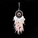 Iron Woven Web/Net with Feather Pendant Decorations AJEW-B017-08-2