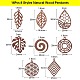 16Pcs 8 Styles Natural Wood Pendants WOOD-CJ0001-71-2