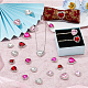 Superfindings 24 pz 12 stili cuore rosa serie cuce su strass di vetro DIY-FH0005-84-4