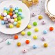 100 pièces perles de silicone 15mm perles de silicone rondes en vrac coloré kit de perles de silicone pour porte-clés bijoux bricolage artisanat faisant JX305A-3