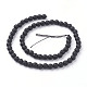 Synthetic Black Stone Beads Strands G-C059-6mm-1-2