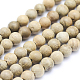Brins de perles en bois de camphre naturel WOOD-P011-09-8mm-1