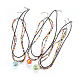 Pendentifs lampwork et ensemble de colliers avec cordon en cuir de vachette NJEW-JN02317-M-1