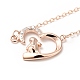 925 ожерелье из стерлингового серебра с кроликом и подвеской в виде сердца с прозрачным кубическим цирконием для женщин NJEW-E034-02RG-2