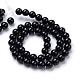Natural Black Onyx Round Bead Strands G-T055-8mm-10-2
