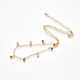Brass Cubic Zirconia Pendant Necklaces NJEW-S418-02-1