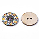 2-Hole Printed Wooden Buttons BUTT-ZX004-01B-08-2