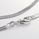 Stainless Steel Herringbone Chain Necklaces NJEW-M146-01-1