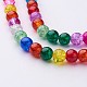 16 inch Mixed Color Round Crackle Glass Strands X-GGM003-1