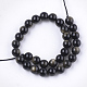 Natural Golden Sheen Obsidian Beads Strands G-S333-6mm-025-2