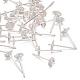 925スターリングシルバー製スタッドピアスパーツ  カップパール保釈ピンペンダント付き  片穴パーツ用  銀  13x5mm  ピン：0.8mm STER-A003-26-3