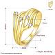 Romantic Real 18K Gold Plated Brass Cubic Zirconia Finger Rings RJEW-BB07698-7G-5
