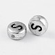 Silver Color Plated Acrylic Horizontal Hole Letter Beads MACR-PB43C9070-S-2