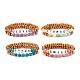 Ensembles de bracelets extensibles de perles rondes en bois naturel BJEW-JB07347-1