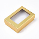 矩形バレンタインデーパッケージ厚紙のアクセサリーセットのボックスを表示します  ネックレス用  ピアスと指輪  ゴールド  9x6.5x2.8cm X-CBOX-S001-90x65mm-03-3