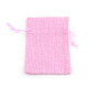 ポリエステル模造黄麻布包装袋巾着袋  パールピンク  12x9cm X-ABAG-R005-9x12-19-1