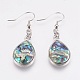 Natural Abalone Shell/Paua Shell Dangle Earrings EJEW-F158-A02-1
