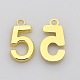 Rack Plated Zinc Alloy Number Charms X-PALLOY-A062-G-NR-2