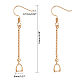 SUPERFINDINGS 18 pair Golden Sliver Rose Earring Hooks Metal Earring Wire Hooks for DIY Earring Making 53x6x3mm KK-FH0001-13-RS-2
