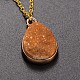 Piedra preciosa natural de abalorios de tres collares con gradas NJEW-JN01146-03-3