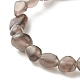 Braccialetto elastico per bambini con perline di ossidiana lucentezza dorata naturale BJEW-JB07031-12-4