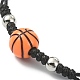 Bracelets de perles tressées en acrylique avec ballon de sport BJEW-TA00331-3