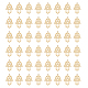 Dicosmétique 60 pièces pendentifs main de hamsa main avec breloques de fleur connecteur en filigrane breloques main dorée de fatima pendentifs creux découpés au laser pour la fabrication de bijoux STAS-DC0013-31-1