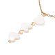 Natural Shell Heart Pendant Necklace with 304 Stainless Steel Cable Chain for Women NJEW-C016-02G-4