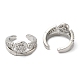 Rack Plating Brass Micro Pave Cubic Zirconia Flat Round Cuff Earrings EJEW-E290-09P-2
