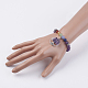 Chakra gioielli braccialetto di fascino perline naturali e sintetiche BJEW-JB03608-5