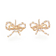 Clear Cubic Zirconia Bowknot Stud Earrings EJEW-N012-54-1