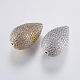 Perle ecologiche in ottone micro pavé di zirconi KK-F737-08-RS-1