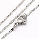 Trendy Unisex 304 Stainless Steel Rectangle Link Chain Necklaces NJEW-M058-A-02-1