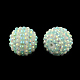 Perles rondes en strass en résine de couleur AB RESI-S313-18x20-03-1