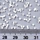 11/0グレードのガラスシードビーズ  シリンダー  均一なシードビーズサイズ  焼き付け塗料  ホワイト  1.5x1mm  穴：0.5mm  約20000個/袋 SEED-S030-0041-4