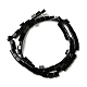 Natürliche schwarze Onyxperlenstränge (gefärbt und erhitzt). G-F762-A16-01-3