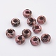 Natur rhodonite europäischen Perlen, Großloch perlen, Rondell, 14x7~8 mm, Bohrung: 6 mm