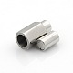 304 Stainless Steel Smooth Surface Magnetic Clasps with Glue-in Ends Fit 4mm Cords STAS-O042-B-14-1