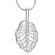Trendy Silver Color Plated Brass Leaf Pendant Necklaces NJEW-BB08234-1