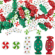 サニークルー 70 個 5 スタイル クリスマス不透明樹脂カボション  キャンディ＆ハーフラウンド  ミックスカラー  13.5~14.5x14.5~30.5x4.5~7mm  14個/スタイル RESI-SC0002-81-1