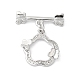 Brass Micro Pave Clear Cubic Zirconia Toggle Clasps KK-P234-64P-4