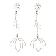 304 Stainless Steel Flower Long Dangle Stud Earrings for Women EJEW-JE05006-4