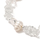 Braccialetti con perle naturali e cristalli di quarzo BJEW-C051-27S-2