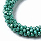 Bracelets extensibles en perles de verre opaques facettées BJEW-S144-002D-01-3